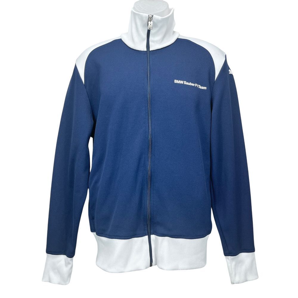 Puma BMW‎ Sauber F1 Team Size Medium Blue/White Mock Neck Full Zip Jacket